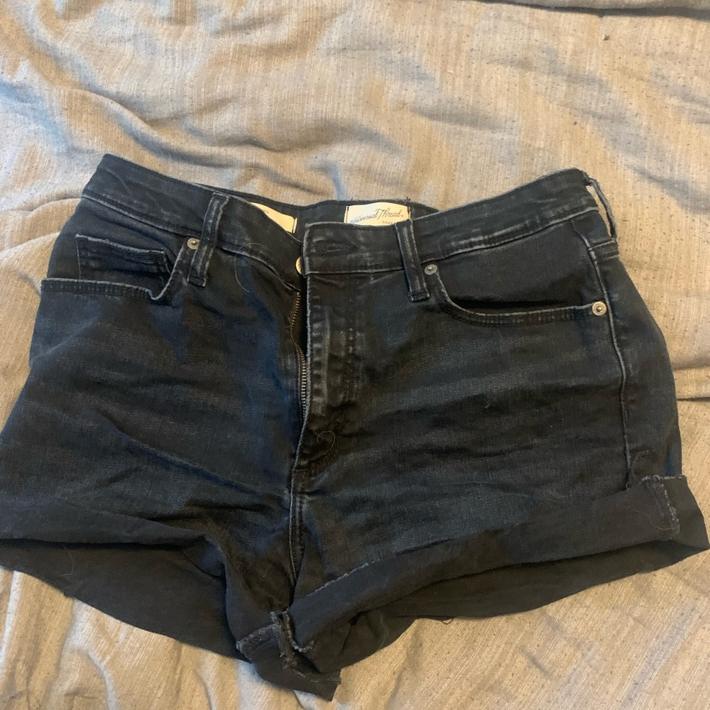 Black jean shorts